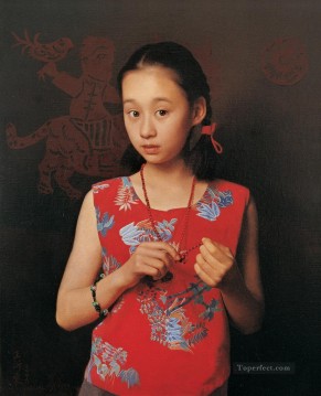 chicas chinas Painting - Escucha la lluvia entre verano y otoño JMJ Chicas Chinas
